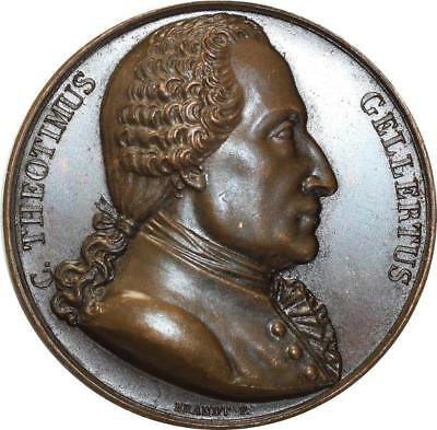 O5300 Scarce Medal Theotimus Gellertus 1715 1769 Brandt Baron Desnoyers SPL 