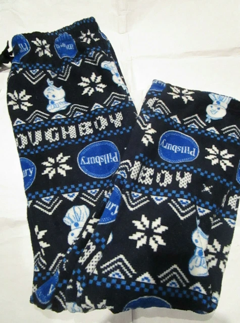 PILLSBURY DOUGHBOY PAJAMA Pants Fleece Blue Men s Size Large new