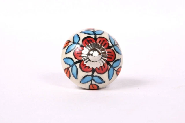 Floral Forme Porte Boutons Céramique Armoire Tiroir Garde-Robe Tirer Poignée 2