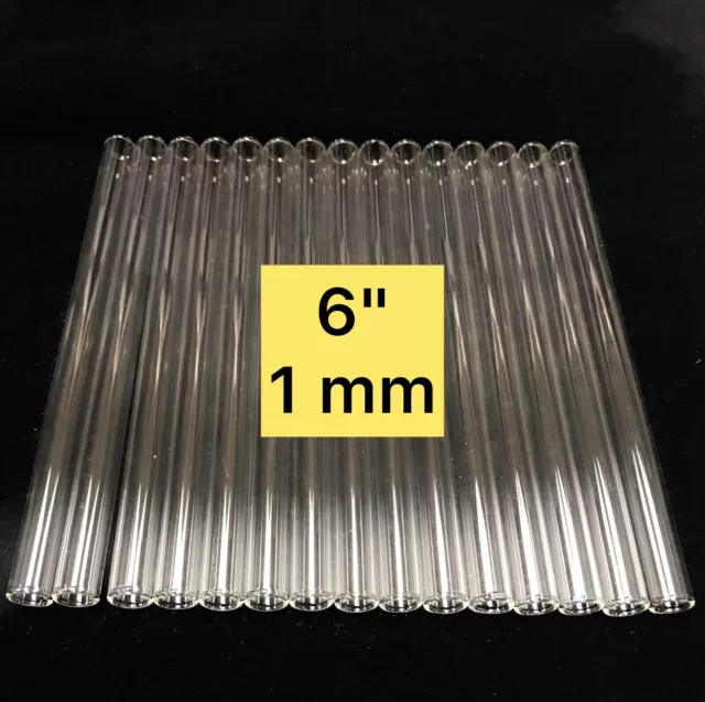 6" Long  Glass Blowing Tubes 10mm OD 8mm ID Tubing 1mm  Wall choose  quantity