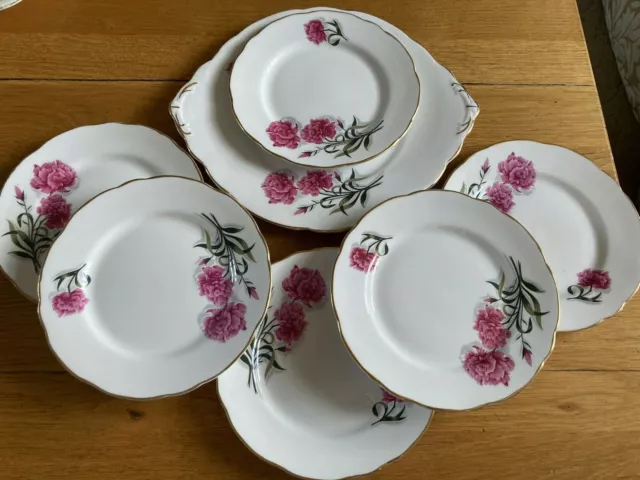 Vintage Royal Standard 'Peony' China Tea Plates & Cake/Bread & Butter Plate Set