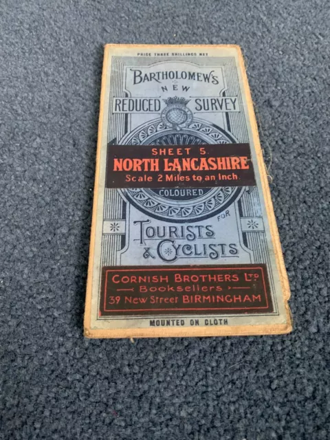 BARTHOLOMEW'S REDUCED SURVEY Tourists & Cyclists Sheet 5 North Lancashire- vinta