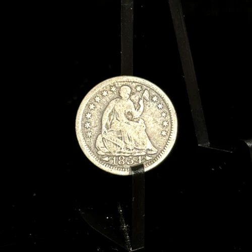 1854 - Seated Liberty Silver Half Dime H10C Coin -2