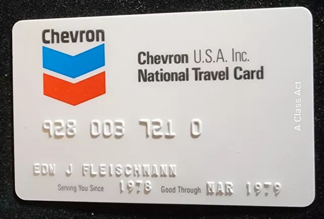 Chevron U.S.A. National TravelCard Gas credit card ~ exp 1979 ~ our cb281