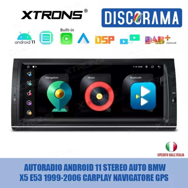 Autoradio Android 11 Stereo Auto Bmw X5 E53 1999-2006 Carplay Navigatore Gps