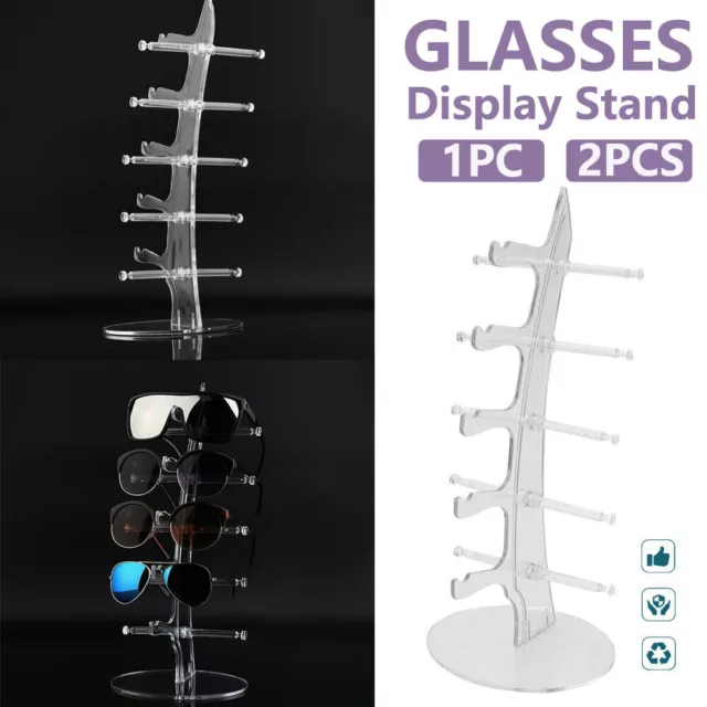 1/2x 5 Pair Rack Show Sunglasses Glasses Display Stand Holder Plastic Counter