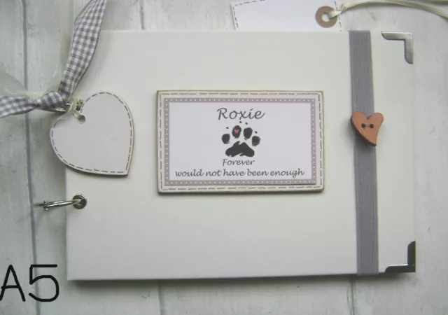 PERSONALISED PET.DOG/cat/RABBIT...A5 SIZE PHOTO ALBUM/SCRAPBOOK/MEMORY BOOK.