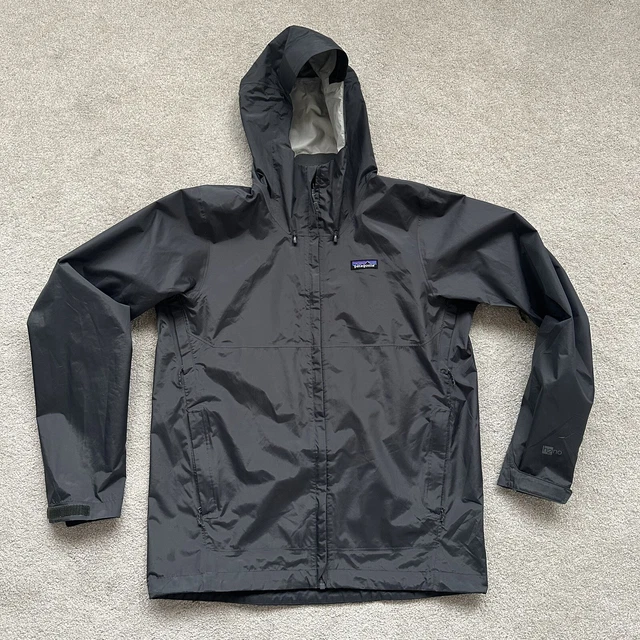 Patagonia Men's Medium Torrentshell Hooded Jacket H2No Nylon Shell Gray 83802