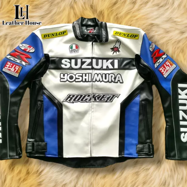 Suzuki Rocket GSXR Motorcycle Riding Jacket Motorbike Leather Racing Jacket Suit