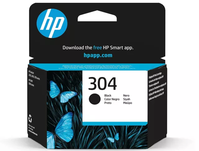HP 304 Nero, N9K06AE, Cartuccia Originale HP, Compatibile con Stampanti HP DeskJ