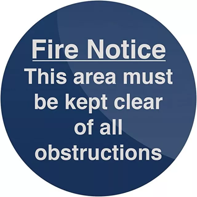Fire This Area Must Be Kept Clear, Rigid Plastic Sign  150 x 150mm Health Safety