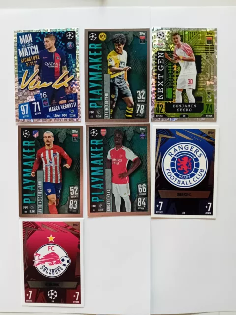 Lotto 51 carte differenti Topps Champions League Match Attax 2023/24