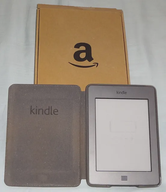 NOT WORKING AMAZON KINDLE TOUCH 4th GEN 4GB WIFI eBOOK READER+BOX & LEATHER CASE