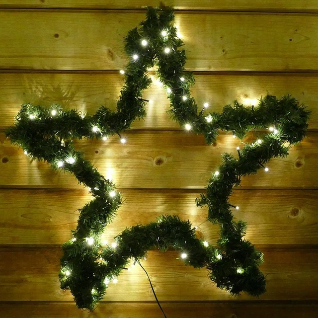 WEIHNACHTSSTERN 60 CM gro Metall/Girlande 80 LED Strom Timer beleuchtet  aussen EUR 36,10 - PicClick DE