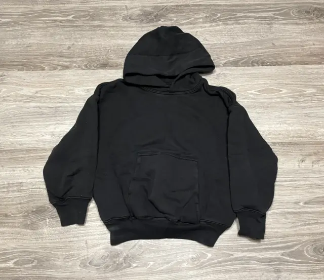 2021 Kids GAP X YEEZY YZY SP21 Solid Black Pullover Hoodie Youth Size Small 6-7
