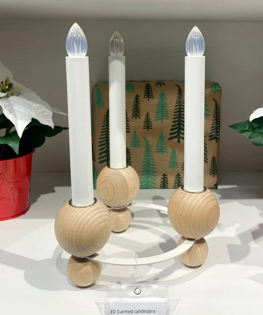 IKEA STRALA LED 3armed Candelabra Candle Holder, BatteryOperated