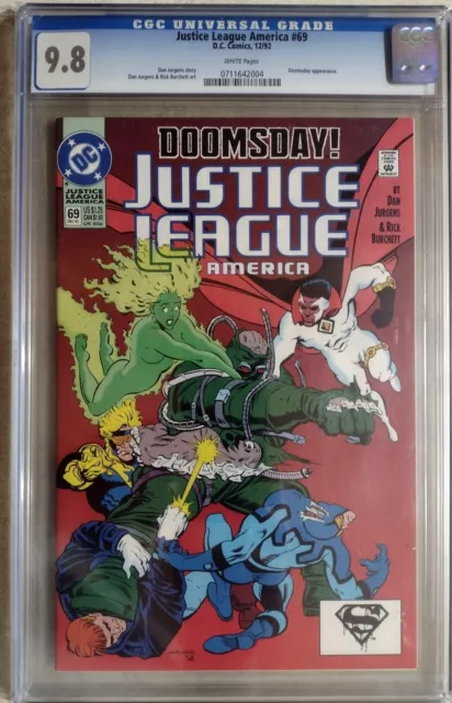 Justice League America 69 CGC 9.8 1st Print Doomsday Death 1992 DC Comics