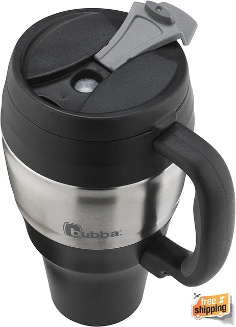 #1 Insulated Thermos Travel Mug Hot Cold Coffee Tea 34 oz Tumbler Cup Black -NEW 2