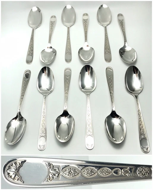 Christofle Villeroy soup spoon set for 12 silver plated flatware