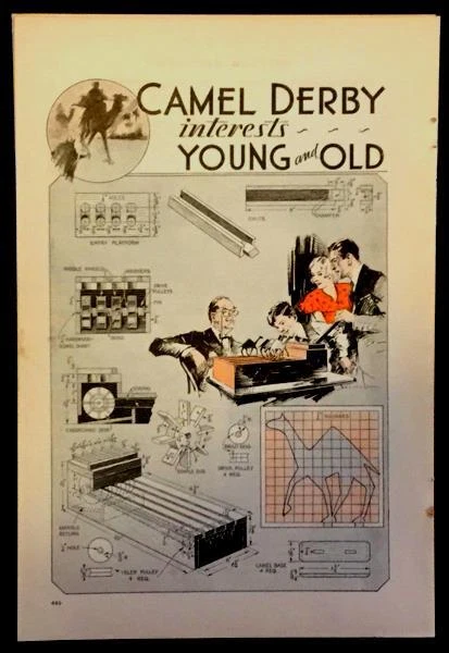 Camel Derby Race Bagatelle Marble Game 1933 HowTo Build PLANS