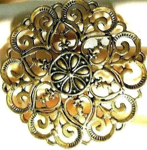 Bague Cœur Et Arabesques – Métal Doré Garanti Sans Nickel – Style Romantique Et Détaillé – Neuf Avec étiquettes