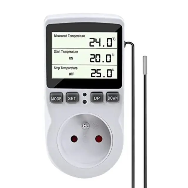 Gobesty Prise Thermostat, Regulateur Température Numérique, Prise Programmable D