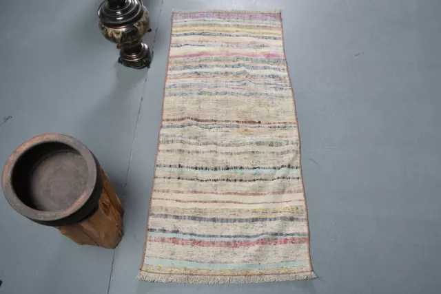 1.9x4.4 ft Small Rug, Anatolian Rug, Kitchen Rugs, Kilim, Old Rug, Vintage Rug