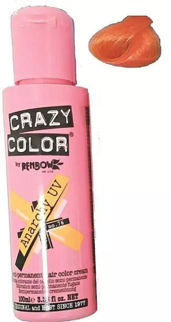 Crazy color Anarchy Uv coloration crème orange semi-permanente cheveux 100 ml