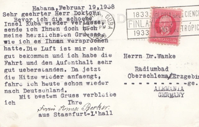1938: Post Porto Card Cabana Fortress, Moro Castle To Oberschlema