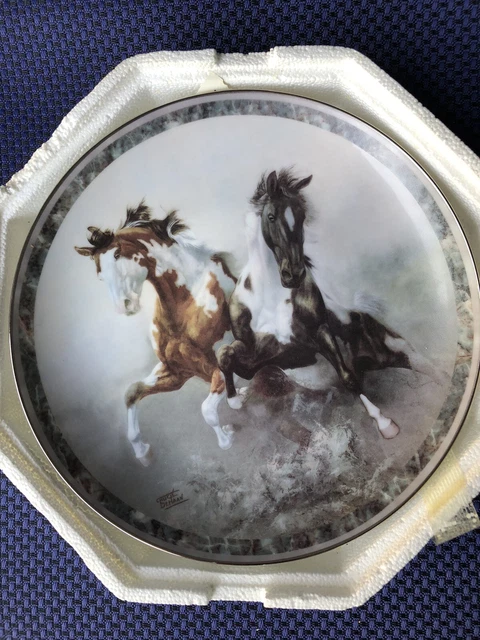 Bradford Thundering Hooves Galloping Glory 1st Issue Horse Porcelain Plate COA