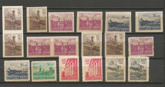 Deutsches Reich Besetzung Estland 1941 Mi 4-9 MNG-MH*-MNH**