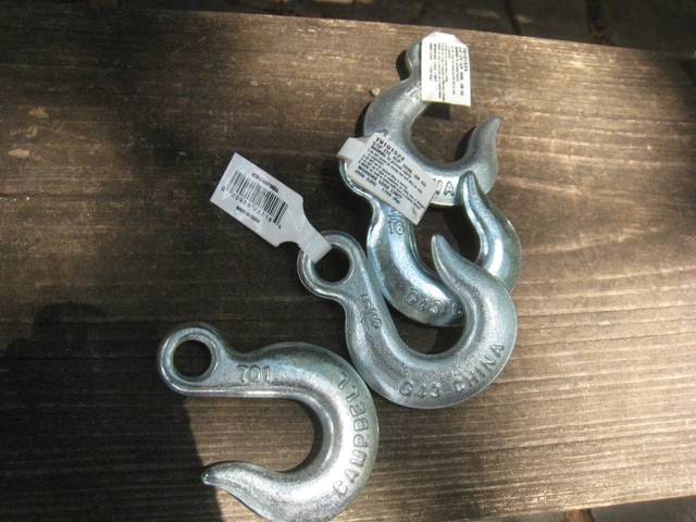 4Campbell Chain Eye Slip Hooks Grade 43 Zinc Plate Forged Steel 5/16'' T9101524