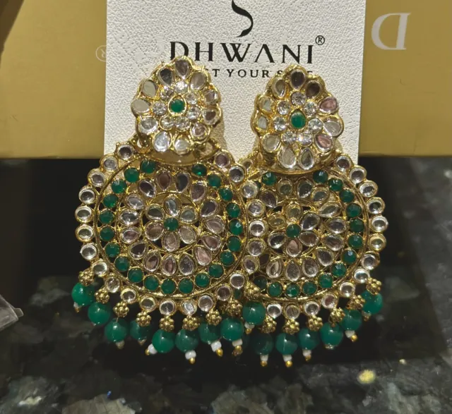 New Indian Pakistani Bollywood Dangle Jhumka Earrings Boho Jhumki- Green