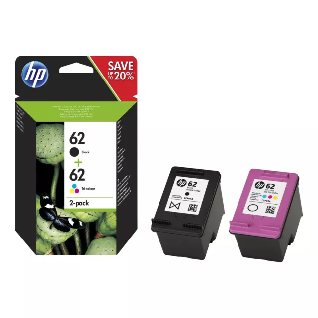 HP 62 Schwarz & Colour Combo Pack Druckerpatrone für Officejet 5740 Envy 5540