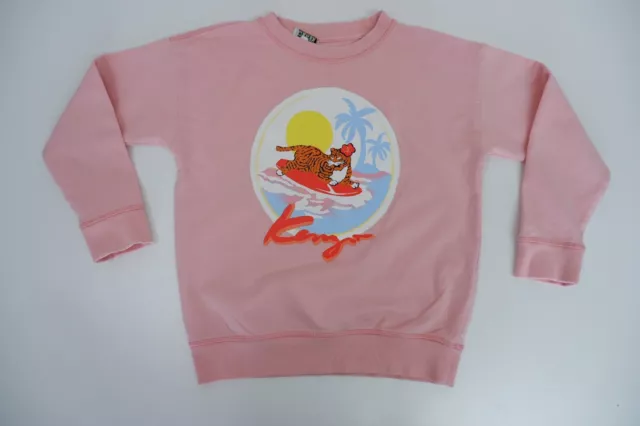 Kenzo Girls Jumper Sweatshirt Age 10 Yrs Pink Printed Long Sleeve