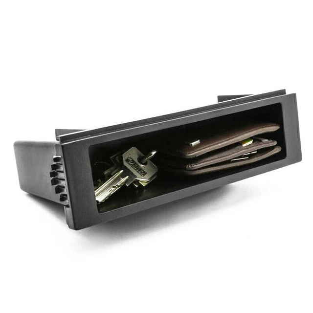 Universal Car Single Din In-Dash Cup Holder Storage Box Plastic For Stereo Radio