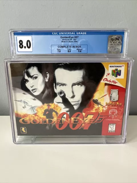 GRADED 8.0 James Bond Goldeneye 007 (Nintendo 64) N64 Graded 8.0 CIB CGC