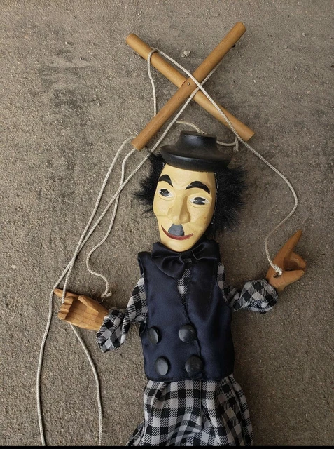 Charlie chaplin vintage doll marionette puppet