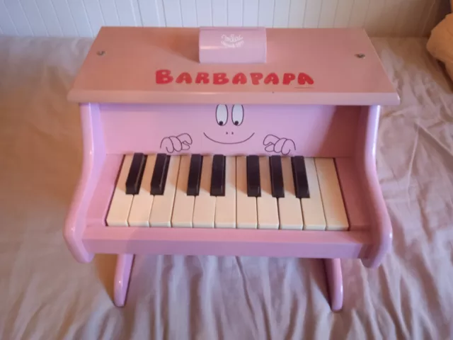 PIANO ENFANT BOIS VILAC BARBAPAPA 18 touches sonne parfaitement T.B.E.