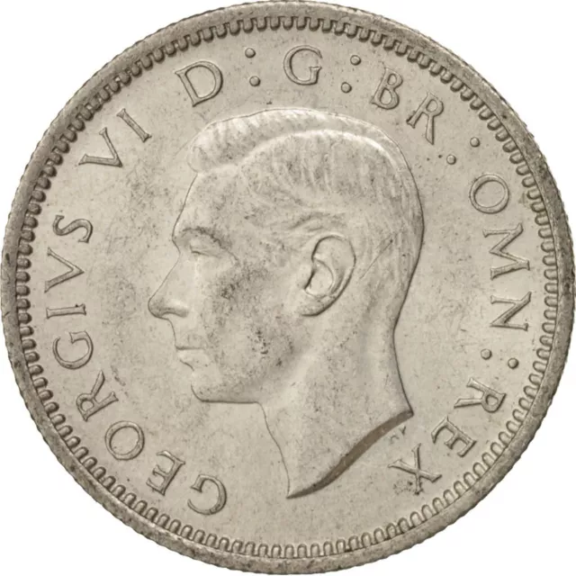 [#503961] Moneta, Gran Bretagna, George VI, 6 Pence, 1946, SPL+, Argento, KM:852