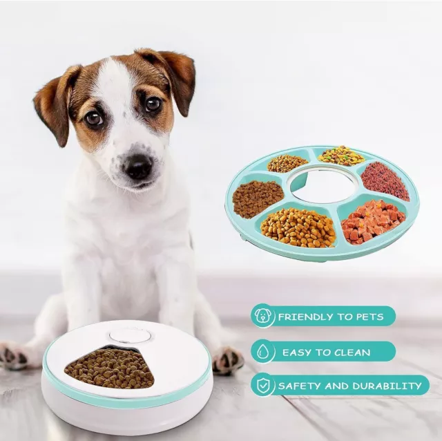 Holiday Dispenser Automatic 6 Day Meal Timed Pet Dog Cat Feeder Food Bowl Cat UK