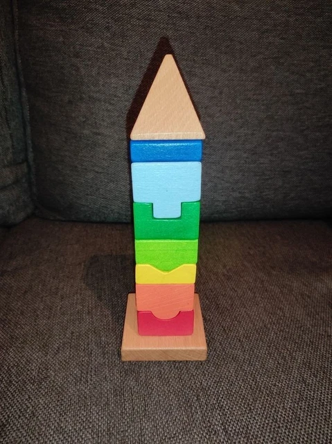 Fusée puzzle en bois