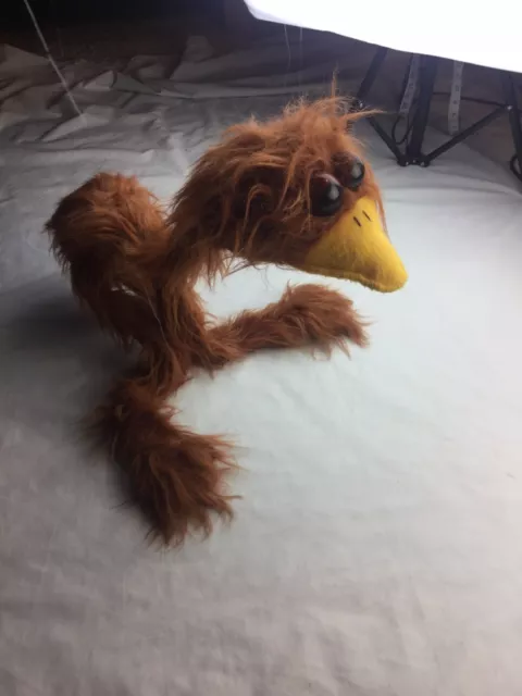 Vtg Ace Bird Duck Fuzzy puppet marionette 30” easy to use cute