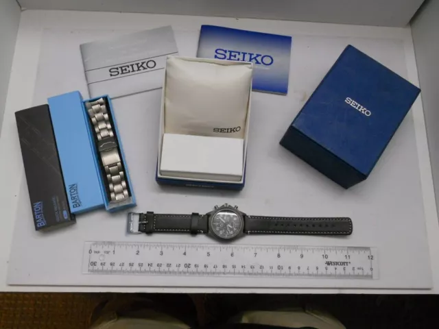 SEIKO Cal. Analogue $149.99 - 7T62 Quartz ~ Wrist TITANIUM Timer Watch Alarm PicClick Chronograph