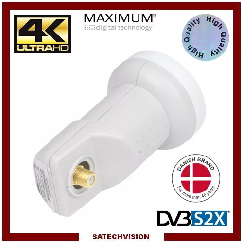 LNB Single Maximum PQ-1 0,1 dB Gain 68 dB Tête Universelle PLL FullHD 3D UHD 4K