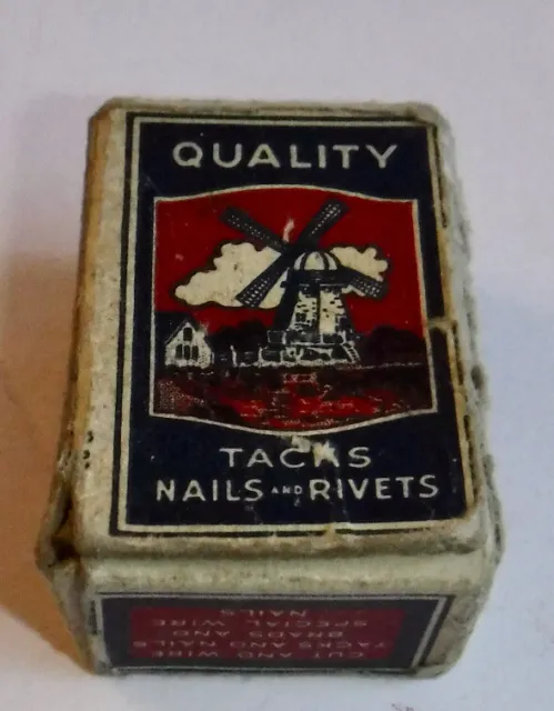 Vintage SHOE NAILS The Holland Mfg. Co. 5/8 Brassed Cobblers Nails Original Box