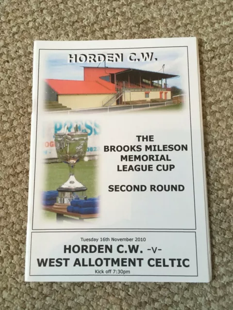 HORDEN CW v WEST ALLOTMENT CELTIC BROOKS MILESON MEMORIAL CUP   2010 - 11