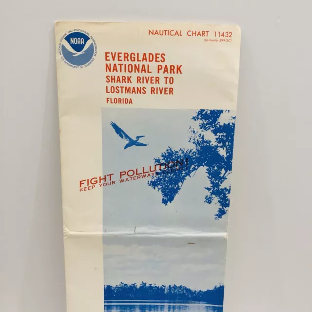 1975 NOAA Sound Chart #11432 Florida Shark River To Lostmans River 7th Ed. (41)