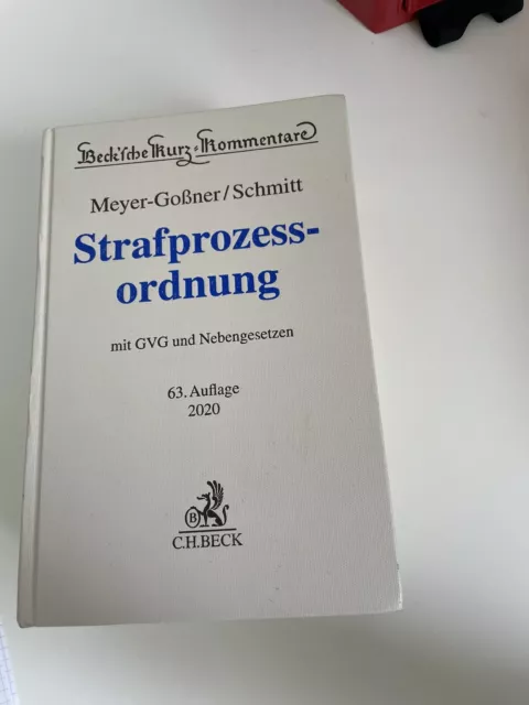 Meyer-Goßner/Schmitt StPO Strafprozessordnung Kommentar 63. Auflage 2020