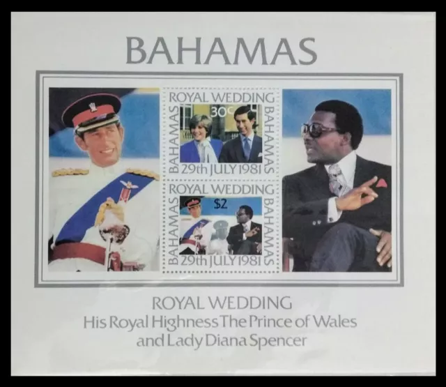 122. Bahamas 1981 Tampon M/S Mariage Royal, Prince Charles & Lady Diana. MNH